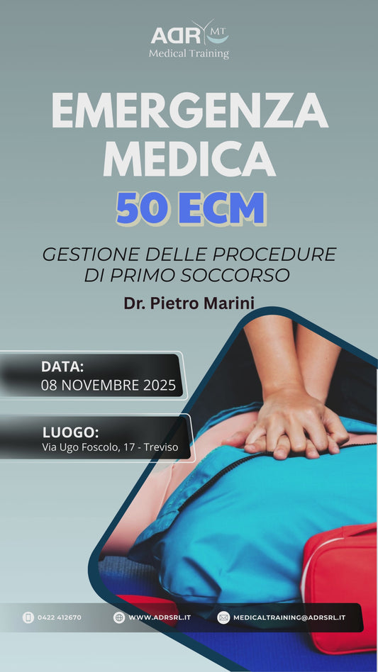 Corso Annuale Accreditato “L'EMERGENZA MEDICA: Nello Studio Odontoiatrico – 50 ECM" Dr. Pietro Marini